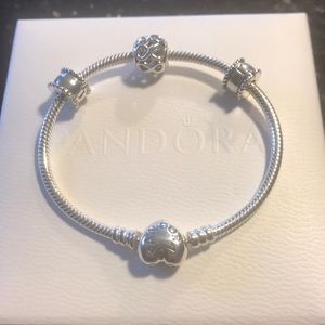 Silver Pandora bracelet. Only worn a few times.
